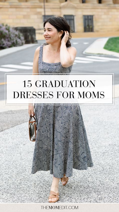 What to wear to a graduation, mother of a grad dress, graduation dresses for moms | #TheMomEditStyle #SummerDresses #GraduationDresses #DressesForMoms #MomStyle Mother Of The Graduate Dress, Mom Graduation Dress, Graduation Outfit Ideas Mom, College Graduation Outfit Ideas For Moms, Mom Graduation Outfit, Graduation Dress For Mom, Best Graduation Dresses, Dresses For Moms, Graduate Dress