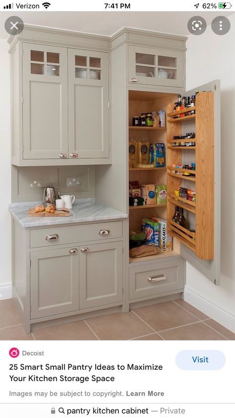 Traditional Kitchen Cabinet, Smart Kitchen Ideas, Kitchen Renovation Cost, Traditional Kitchen Cabinets, Modern Kitchen Storage, Kitchen Furniture Storage, Small Pantry, Inside Door, Diy Kitchen Storage