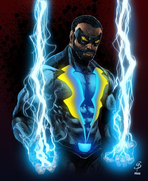 March Pinup by Pressy Patanik on ArtStation Black Lightning Static Shock, Dc Comics Facts, Dc Comics Vs Marvel, Lightning Art, Dc Comics Wallpaper, Black Comics, I Tried My Best, Wolverine Marvel, Black Cartoon Characters