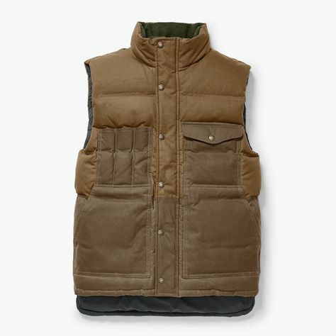 Down Cruiser Vest Filson Mens, The Goose, Man Down, Vests Mens, Outerwear Vest, Dark Tan, Body Heat, Ladies Boutique, Bottoms Pants