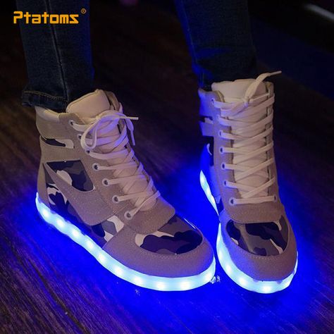 2015 Glow In The Dark Shoes Women Fashion Sneakers USB LED Camouflage Light Shoes For Adults ... Glow In The Dark Shoes, Dark Shoes, Women Fashion Sneakers, Korean Shoes, Light Shoes, Shoes Korean, Colorful Notes, Led Shoes, Lit Shoes