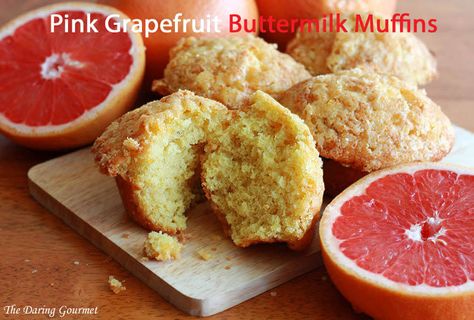 pink grapefruit buttermilk muffins cupcakes recipe Daring Gourmet, Buttermilk Muffins, Grapefruit Recipes, Easy Ice Cream Cake, Biscuits Packaging, Pink Grapefruit, Ice Cream Cake, Muffin Recipes, Cupcake Recipes