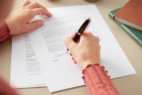 Woman Signing Contract At Desk | Stocksy United Signing Contracts Aesthetic, Book Deal Contract, Signed Contract Aesthetic, Signing A Contract Aesthetic, Signing Papers Aesthetic, Contract Signing Aesthetic, Change Quotes Job, Job Contract, Contract Signing