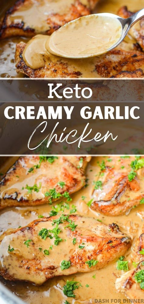 Low Carb Chicken Breast Recipes, Skillet Chicken Dinner, Easy Chicken Breast Recipe, Creamy Garlic Chicken Recipes, Grilled Chicken Thigh Recipes, Skinless Chicken Breast Recipes, Keto Chicken Thigh Recipes, Easy Skillet Chicken, Garlic Chicken Recipe