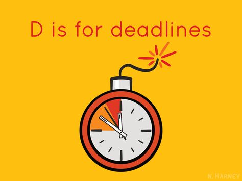 Designer’s Alphabet: D is for deadlines  (An illustrated design alphabet by me) Deadline Illustration, Design Alphabet, S Alphabet, Design Reference, Alphabet, Presentation, Typography, How To Apply, Quick Saves