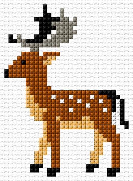 Cross Stitch Animals Patterns Free, Cross Stitch Christmas Patterns Free, Simple Christmas Cross Stitch Patterns, Free Cross Stitch Patterns Christmas, Simple Cross Stitch Patterns Free, Simple Christmas Cross Stitch, Reindeer Cross Stitch, Cross Stitch Ideas, Deer Cross Stitch Pattern