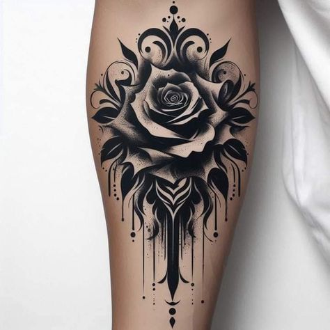 Wolf Tattoo Forearm, Rose Tat, Mom Dad Tattoo Designs, Basic Tattoos, Filigree Tattoo, Blue Rose Tattoos, Chest Piece Tattoos, Back Tattoos For Guys, Dope Tattoos For Women