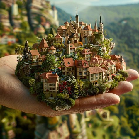 Prompt 👉a close up of a person's hand holding a small model of a town, inspired by Filip Hodas, cg society contest winner, still from a wes anderson film, beautiful render of a fairytale, city on a hillside, stop - motion, 3d houdini, vincent callebaut, tv commercial, tiny village, miniature porcelain model, compositing, miniatures 👉 if Like, please Follow and Share AI Graphics Studio 👇Contact on WhatsAPP: http://tiny.cc/aigraphicsstudio #aigraphicsstudio #AI #DigitalMarketing #digitalartis... Miniature City Model, Clay City, Wes Anderson Films, City Model, Creation Crafts, Contest Winner, Tiny World, Polymer Clay Miniatures, Fairy Garden Diy