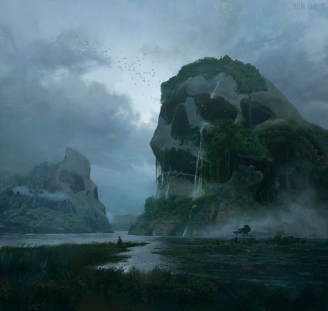 skull island illustration #artwork fantasy art #skull #nature #720P #wallpaper #hdwallpaper #desktop Pirate Aesthetic, Island Wallpaper, Pirate Island, Between Two Worlds, Skull Island, Fantasy Island, Island Art, Nature Water, Fantasy Places