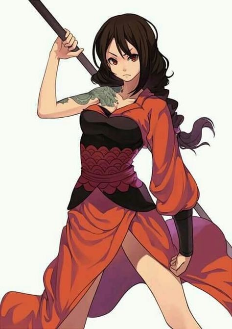 Dragon girl, foxy, staff, brunette Female Yakuza, Yakuza Girl, Characters References, Yakuza Anime, Character Wallpaper, Female Character Design, Character Design References, Anime Artwork, Anime Outfits