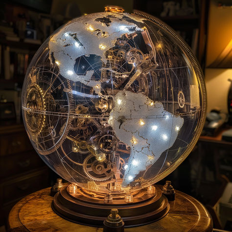 STEAM PUNK THEMED LIGHT GLOBE Steam Punk House, Steam Punk Bedroom, Steam Punk Room, Steampunk Bedroom, Punk House, Hidden Library, Globe Bar, Fantasy Decor, Girls Rooms