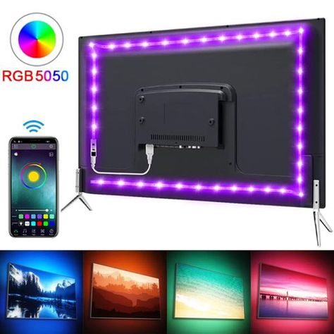 Tv Light, Bilik Permainan, Tv Lighting, Ambiance Lighting, Tv Backlight, Bedroom Night Light, Rgb Led Strip Lights, Led Band, Led Tape