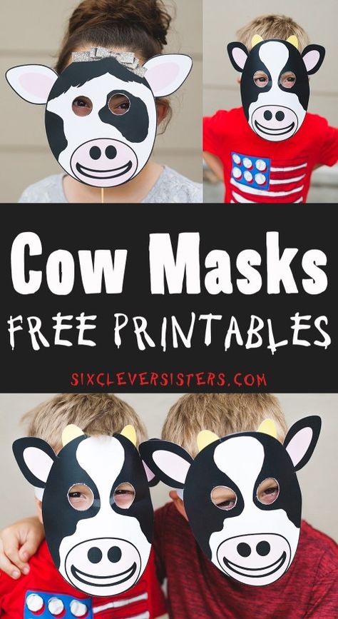 Chick-fil-A Cow Day { Paper Plate Cow Masks With Free Printables } Printable Cow Mask, Cow Template, Eat More Chikin, Printable Cow, Paper Plate Masks, Cow Mask, Cow Appreciation Day, Mask Printable, Free Worksheets For Kids