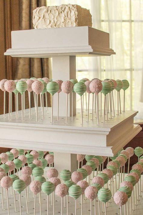 Blush Pink And Sage Green Quince, Sage Green And Pink Cake Pops, Pink And Green Cake Pops, Wedding Cakes Sage Green And Blush, Pink And Green Bday Party, Sage Green And Blush Quinceanera, Sage And Pink Party, Green And Pink Sweet 16 Theme, Sage Green And Blush Pink Quinceanera Theme Decor