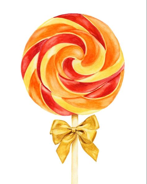 Orange Lollipop Orange Lollipop, Candy Lady, Chibi Food, Digital Model, Ribbon Candy, Orange Candy, Candy Art, Candy Girl, Food Illustration