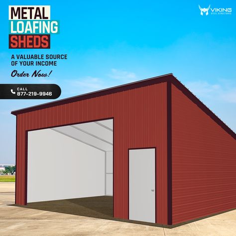 Single Slope Metal Building, Hay Storage, Loafing Shed, Metal Building Designs, Car Shed, Horse Stall, Pole Buildings, Outdoor Buildings, Shed Roof