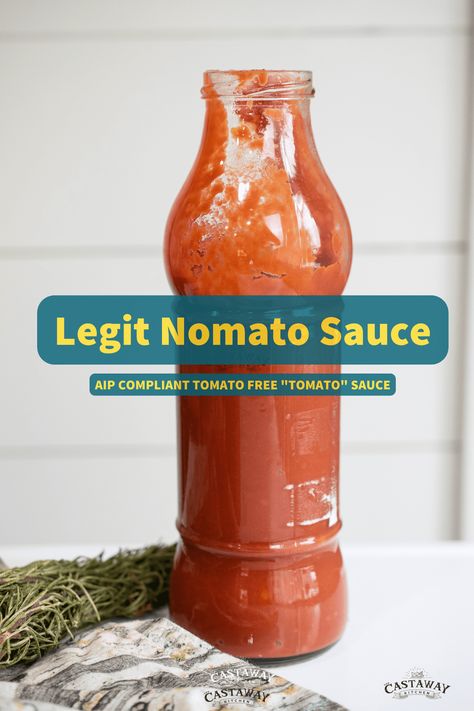 A versatile and easy-to-make AIP Nomato sauce for all your tomato-free cooking needs. From pasta to BBQ Sauce or Marinara! #aip #whole30 #nightshadefree Nomato Sauce, Aip Diet Recipes, Nightshade Free Recipes, Aip Keto, Paleo Sauces, Citrus Fish, Autoimmune Paleo Recipes, Acid Reflux Recipes, Aip Paleo Recipes