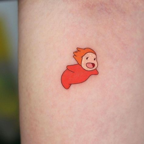 Ponyo Tattoo, Studio Ghibli Tattoo, Fake Skin, Ghibli Tattoo, Scary Tattoos, So Me, Sleeves Ideas, Disney Aesthetic, Anime Tattoos