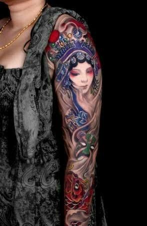 Chinese Opera Tattoo, Opera Tattoo, Dali Tattoo, Sailboat Tattoo, Leopard Tattoos, Warrior Goddess, Geisha Tattoo, Chinese Opera, Wu Lei