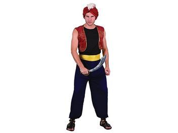 Men's Arabian bandit fancy dress costume    Ideal for Aladdin themed fancy dress, pantomimes and stag parties    Includes jacket, trousers and hat    Size: One ... Bandits Costume, Aladdin Birthday Party, Arabian Costume, Arabian Nights Party, Aladdin Costume, Mens Fancy Dress, Fancy Dress Costume, Arabian Nights, Dress Costume