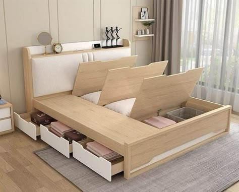 Small Bedroom Storage Ideas Interiormess23 Diy Seng, Beautiful Bed Designs, Simple Bed Designs, Armoire Design, Bedroom Wardrobe Design, Bed Frame Design, Wooden Bed Design, Bed Design Modern, Creative Bedroom