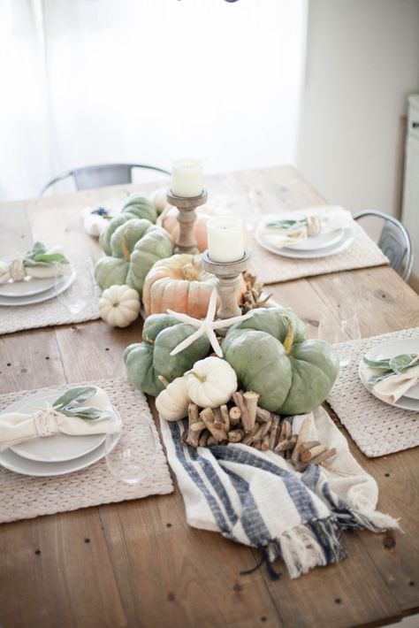 Coastal Fall Decor Ideas - H20Bungalow Coastal Fall Decor Ideas, Coastal Fall Decor, Coastal Fall, Fall Beach, Easy Fall Decor, Coastal Holiday, Fall Entertaining, Fall Decor Ideas, Fall Tablescapes