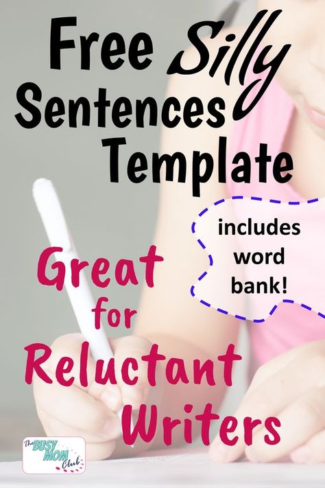 FREE Silly Sentences Printable Activity for Reluctant Writers - Homeschool Giveaways Writing Prompts 3rd Grade, Learning Inspiration, Esl Ideas, Notebooking Pages, Sentence Activities, Silly Sentences, Homeschool Worksheets, Homeschool Writing, Writing Instruction