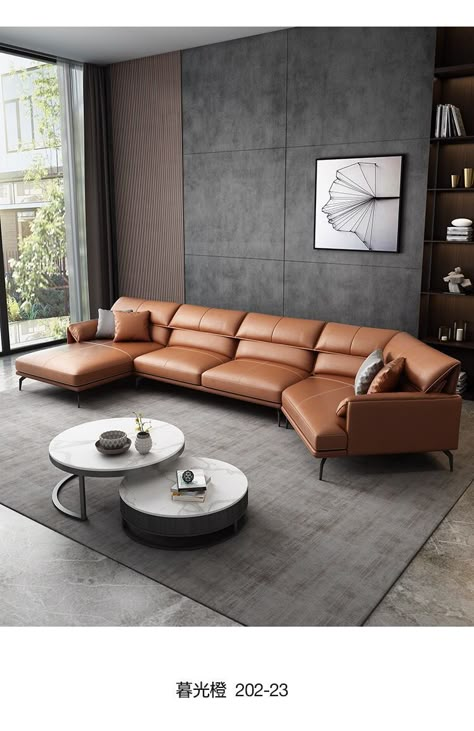 Dark Brown Sofa Living Room, Brown Sofa Living Room, Sectional Sofa With Chaise, Leather Sofa Living Room, Room Design Modern, Living Room Design Decor, Home Design Living Room, Tv Room, Design Living Room