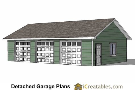 Custom Garage Plans - Storage Shed - Detached Garage Plans 24x40 Garage, Detached Garage Plans, Three Car Garage Plans, Car Garage Plans, 3 Car Garage Plans, Garage Shop Plans, 2 Car Garage Plans, Garage Construction, Garage Plans Detached