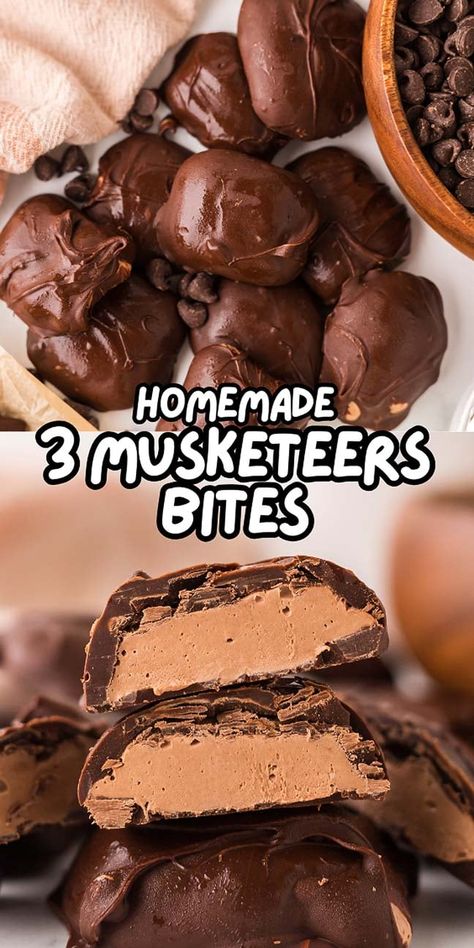 Homemade Three Musketeers, 3 Musketeers Candy, Marshmallow And Chocolate, Homemade Candy Bars, Glass Of Lemonade, 3 Musketeers, Chocolate Bites, Grilled Fruit, Sweet Dips