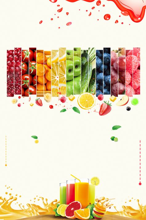 Fruit Poster Design Ideas, Fruits Poster Design, Juice Background Design, Fruit Background Design, Fruit Juice Poster, Fruit Design Ideas, Fruit Poster Design, Fruit Juice Logo, Juice Background