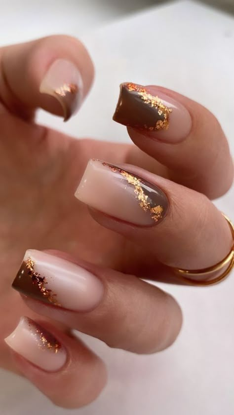 Brown Nails Design, November Nails, Fall Gel Nails, Vintage Nails, Her Nails, Short Acrylic Nails Designs, Brown Nails, Gel Nail Designs, Autumn Nails