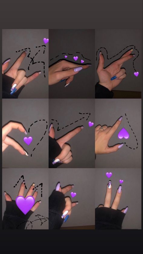 purple nails \ hearts | creative snap idea | cool | funny Heart Snapchat Story, Snap Ideas Creative, Hand Instagram Story Ideas, Hand Snaps Ideas, Nails Snap Streak, Snap Drawing Ideas, Hand Photography Creative, Ideas For Streaks On Snapchat, Snapchat Drawings Ideas