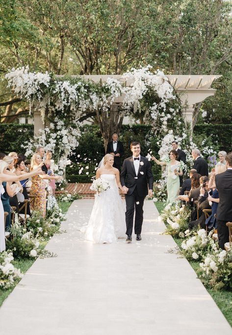 Wedding Ceremony Exit, All White Decor, Elegant Garden Party, Ceremony Exit, Flower Toss, White Wedding Ceremony, Petal Toss, Wedding Exit, Elegant Garden