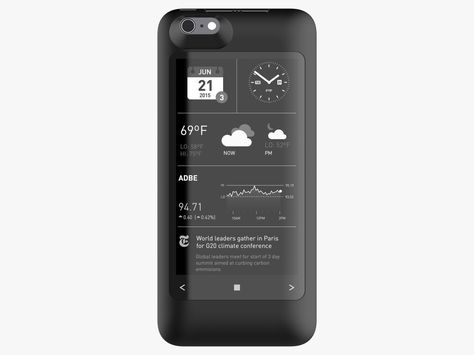 The Popslate 2 Is an E-Ink iPhone Case That May Actually Make Sense | Credit: Popslate | From Wired.com Phone Charger Station, Mobile Phone Design, E Ink Display, Tumblr Iphone, Phone Accessories Shop, Computer Gadgets, Iot Projects, Apple Cases, Cell Phone Covers