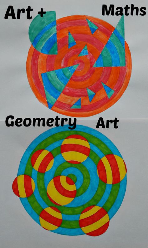 Geometry Art Projects, Homeschooling Uk, Pi Activities, Christmas Gift Painting, Upper Elementary Art, Maths Art, Math Art Projects, Compass Art, Home Education Uk