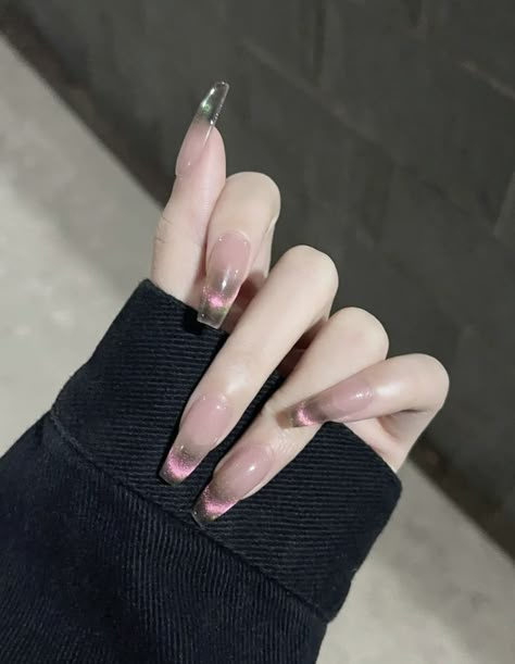 Nails Inspo Coffin, Nail Ideas Designs, Long French Tip, Nail Whitening, Asian Nails, Blush Nails, Pretty Gel Nails, Soft Nails, Glass Nails