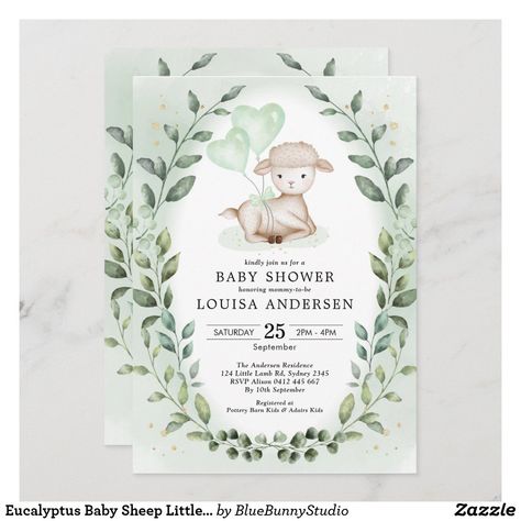 Lamb Baby Shower Invitations, Sheep Party, Baby Lamb Baby Shower, Neutral Shower, Farm Animal Party, Easter Invitations, Gender Neutral Baby Shower Invitations, Baby Sheep, Baby Shower Invitaciones