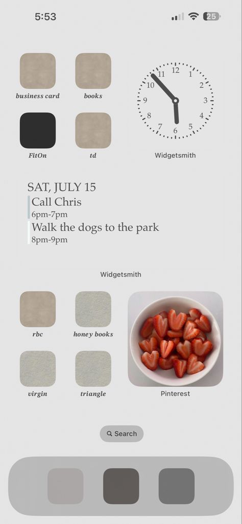 Neutral Homescreen, Ios 17 Home Screen Ideas, Ios Theme Ideas, Homescreen Organization, Iphone Setup, Ios Widgets, Business Card Books, Phone Setup, Digital Minimalism