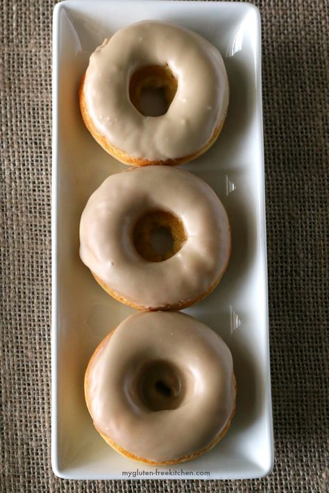 Dairy Free Donuts, Gluten Free Donut Recipe, Gluten Free Doughnuts, Maple Donuts, Lactose Intolerance, Glazed Donuts, Gluten Free Donuts, Tofu Scramble, Gluten Free Sweet