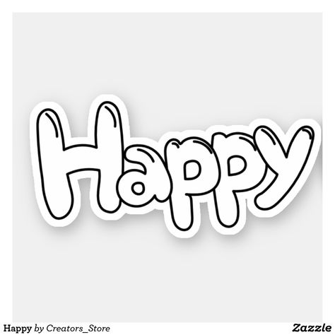 Happy Sticker Text Stickers Printable, Home Made Stickers, Happy Text, Open When Letters, Rainbow Diy, Words Coloring Book, Iphone Wallpaper Quotes, Free Wedding Printables, Happy Stickers