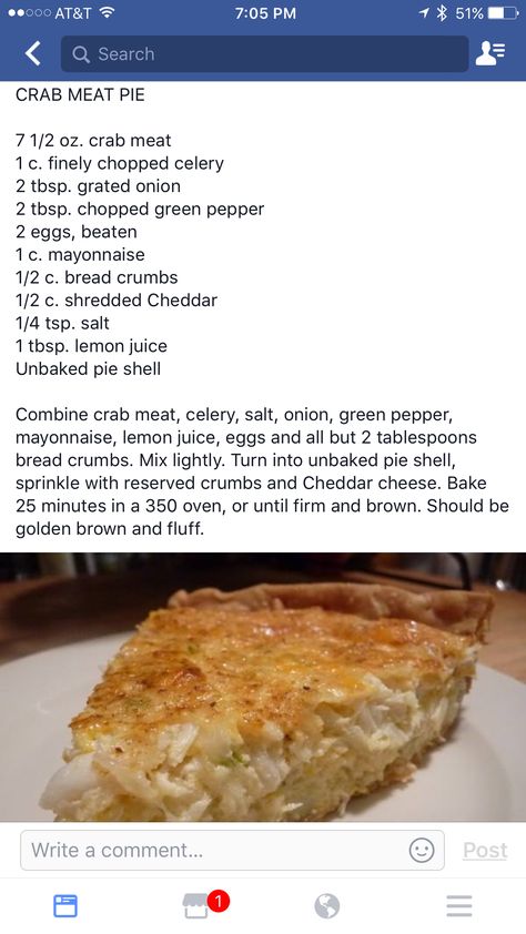 Crab Pie Recipe, Crab Pie, Kfc Chicken Recipe, Louisiana Cuisine, Crab Cake Recipes, Crab Salad Recipe, Crab Dishes, Crab Recipes, How To Cook Fish