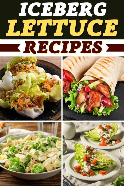 Ice Burg Lettuce Recipes, Recipes With Iceberg Lettuce, Head Of Lettuce Recipes, Ice Berg Lettuce Recipes, Head Lettuce Salad Recipes, Iceberg Lettuce Salad Ideas, Salads With Iceberg Lettuce, Ice Berg Lettuce Salad, Iceburgers Lettuce Salad Recipes