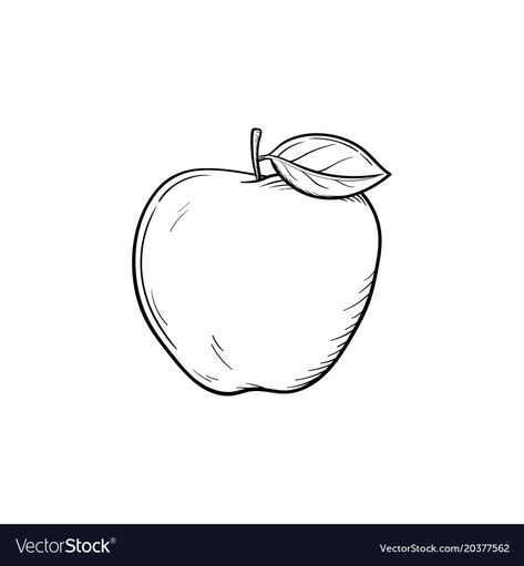 Apple Vector, Sketch Icon, Healthy Fruit, Doodle Icon, Vector Sketch, Apple Fruit, Sketch Illustration, Transparent Png, Hand Drawn