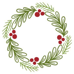 Wreath Drawing, Christmas Embroidery Patterns, Christmas Doodles, Embroidery Christmas, 자수 디자인, Leaf Wreath, Christmas Drawing, Silhouette Design Store, Holly Leaf