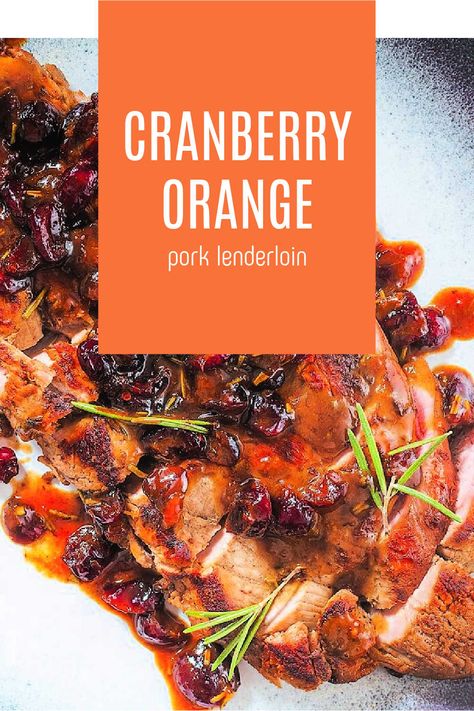 Orange Cranberry Pork Tenderloin Orange Cranberry Pork Tenderloin, Cranberry Orange Pork Loin, Cranberry Glazed Pork Tenderloin, Cranberry Pork Tenderloin Slow Cooker, Cranberry Orange Pork Tenderloin, Cranberry Pork Tenderloin, Pork Medallion Recipes, Cranberry Pork, Crockpot Pork Tenderloin