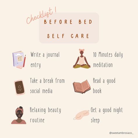 Checklist: Before Bed self-care: write a journal entry, 10 minutes daily meditation, take a break from social media, read a good book, relaxing beauty routine, get a good night sleep 30 Day Writing Challenge, Social Media Books, Healthy Period, Practice Self Care, Practicing Self Love, Writing Challenge, Positive Quotes For Life, Text Pictures, Before Bed