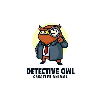 Owl Mascot, Bird Mascot, Detective Game, Cartoon Bird, Cow Illustration, Female Detective, Detective Story, Cartoon Logo, Mascot Logo