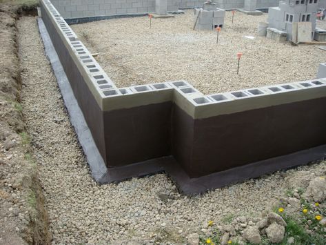 Passive Solar Home "Beagle Brook": Perimeter Foundation Cinder Block Foundation, Passive Homes, Cinder Block House, Concrete Block House, Concrete Block Foundation, Block Foundation, Building Blocks Design, Add A Bathroom, Passive Solar Homes