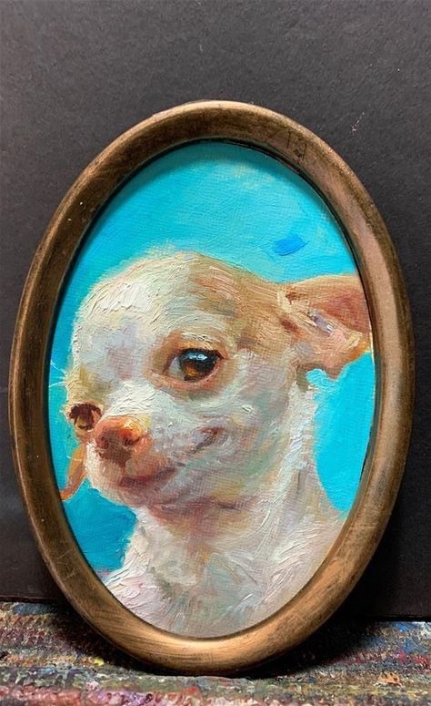 Animal Canvas Paintings, Chihuahua Art, Famous Dogs, Animal Portraits, Portrait Paintings, Pet Art, Arte Sketchbook, Vintage Stuff, Instagram Dogs